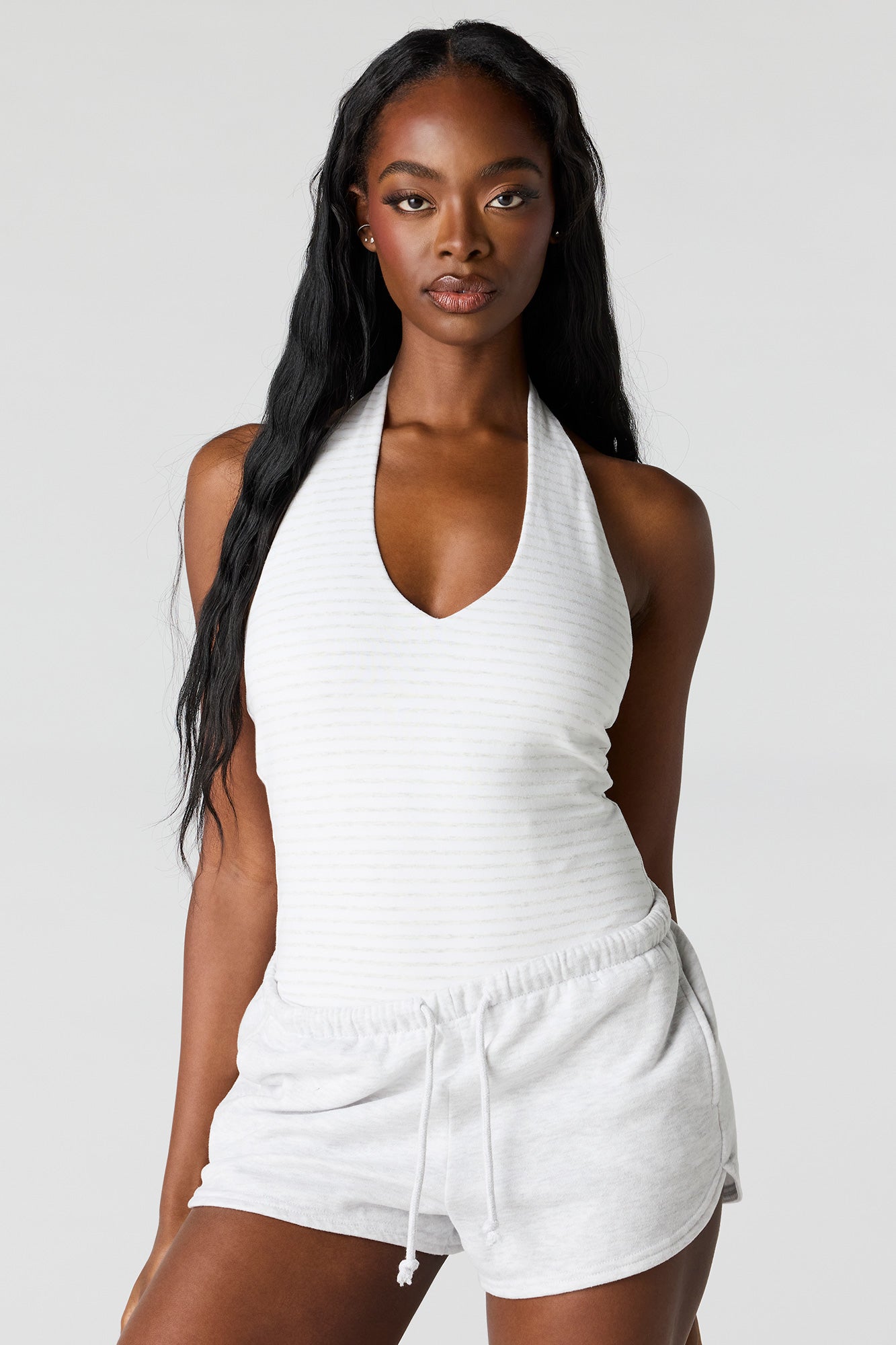 V-Neck Halter Bodysuit
