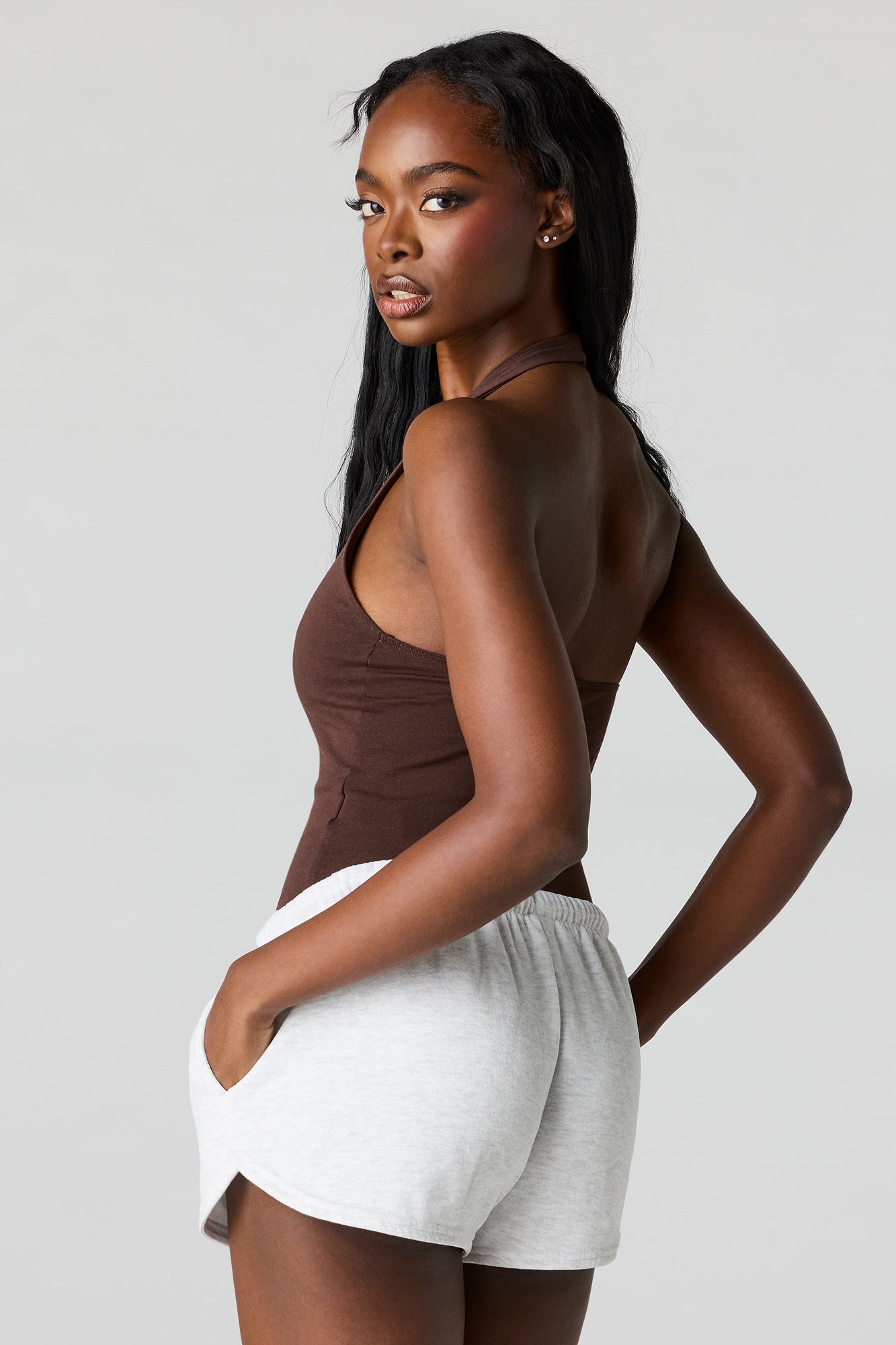 V-Neck Halter Bodysuit