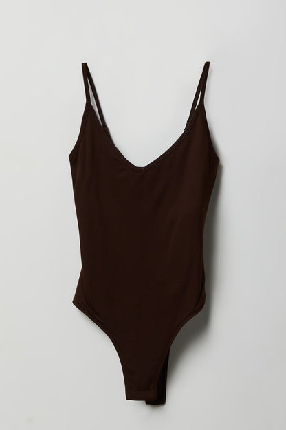 Luxe Heavy Contour Braless V-Neck Bodysuit