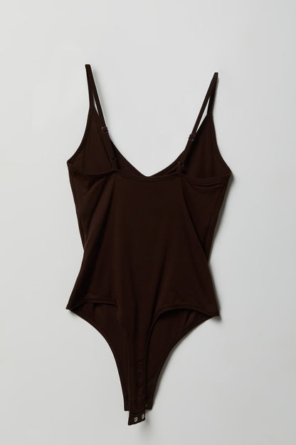 Luxe Heavy Contour Braless V-Neck Bodysuit