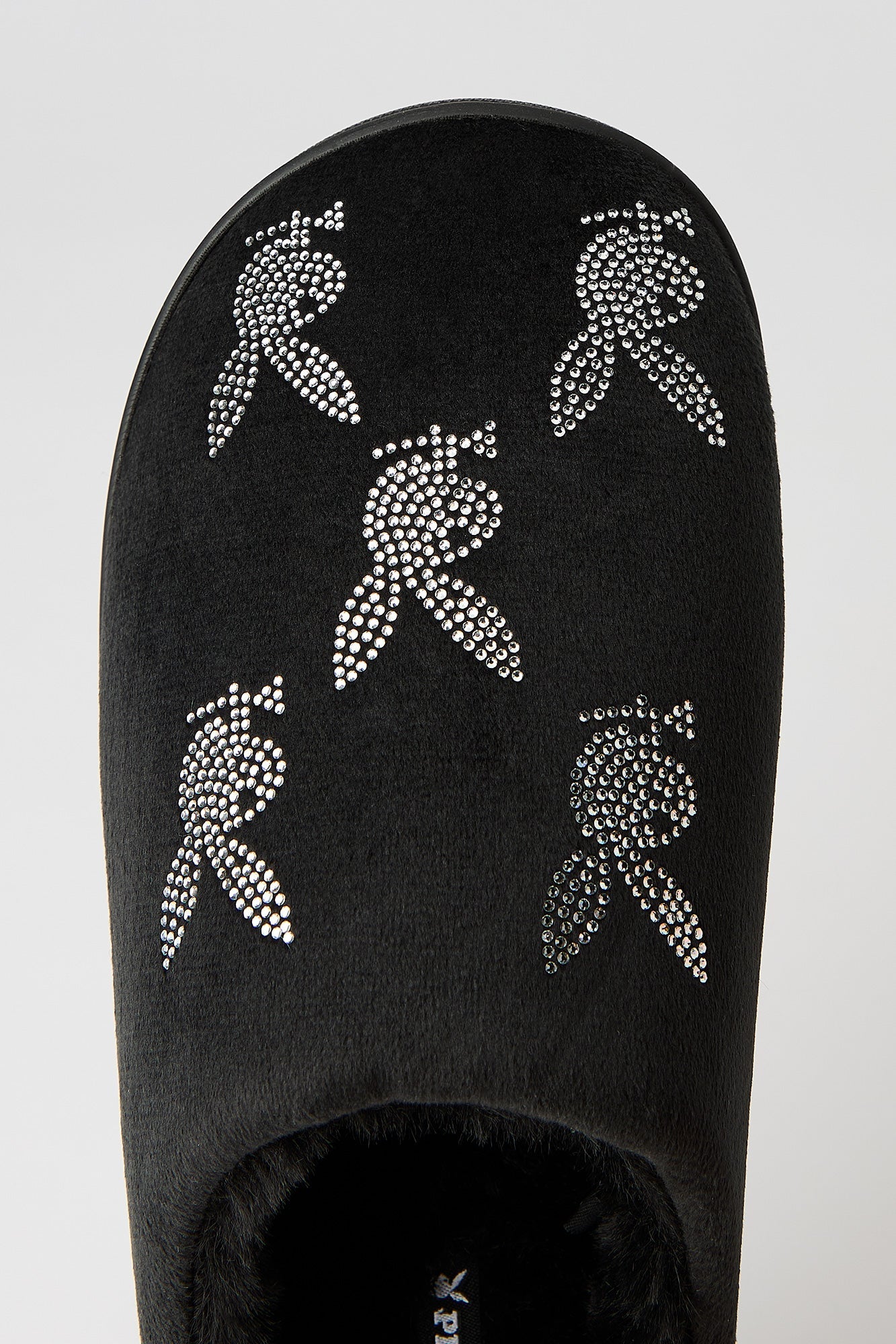 Playboy Rhinestone Faux Fur Slipper