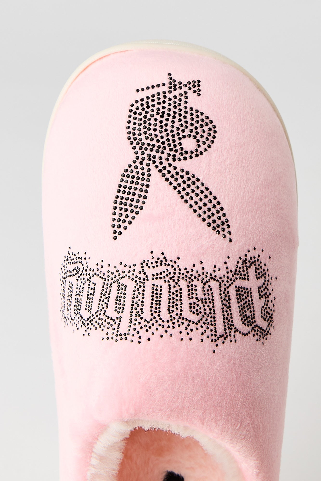 Playboy Rhinestone Faux Fur Slipper