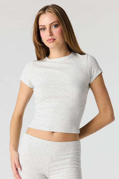 Soft Ribbed T-Shirt & Flare Pant Set
