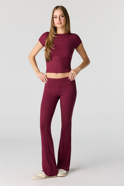 Soft Ribbed T-Shirt & Flare Pant Set