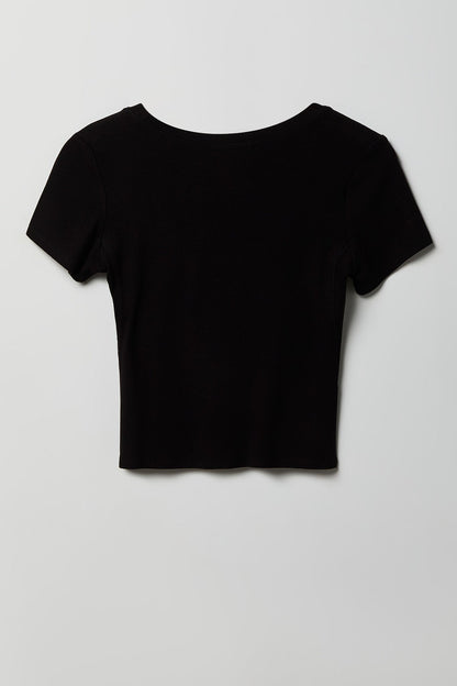 Soft Ribbed T-Shirt & Flare Pant Set
