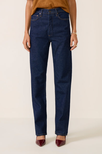 90s Pinch Waist Long Straight Jean