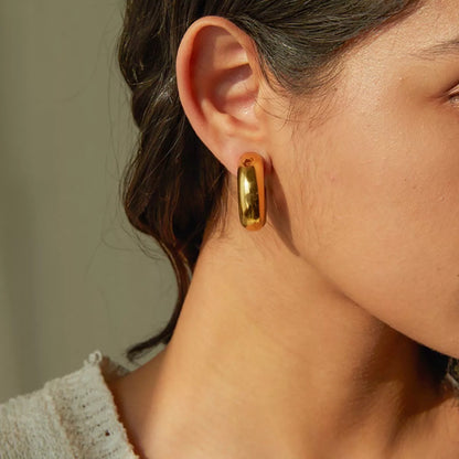 18K Gold-Plated C-Hoop Earrings