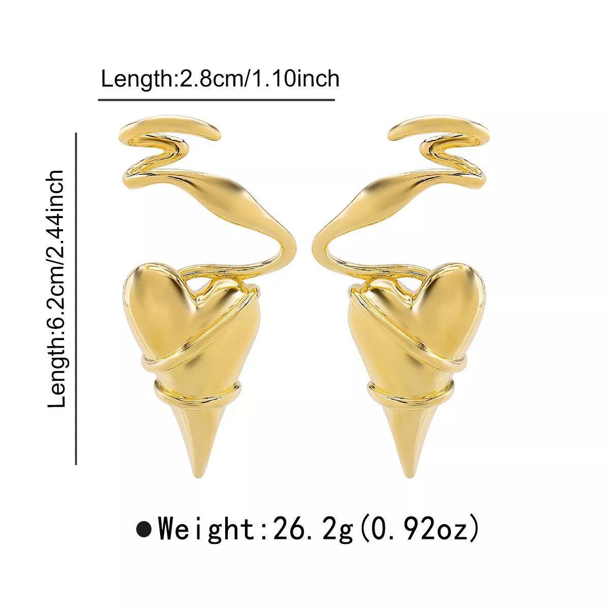 Heart-Shaped Twisted Wire Earrings
