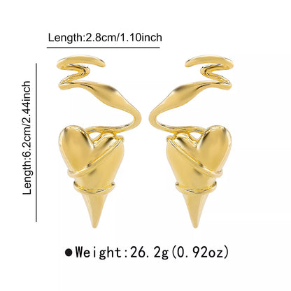 Heart-Shaped Twisted Wire Earrings