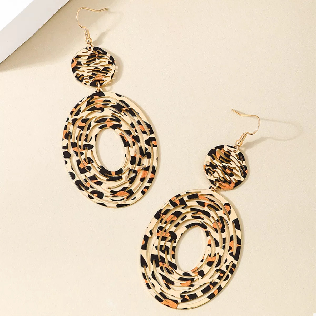 Leopard Print Dangle Earrings
