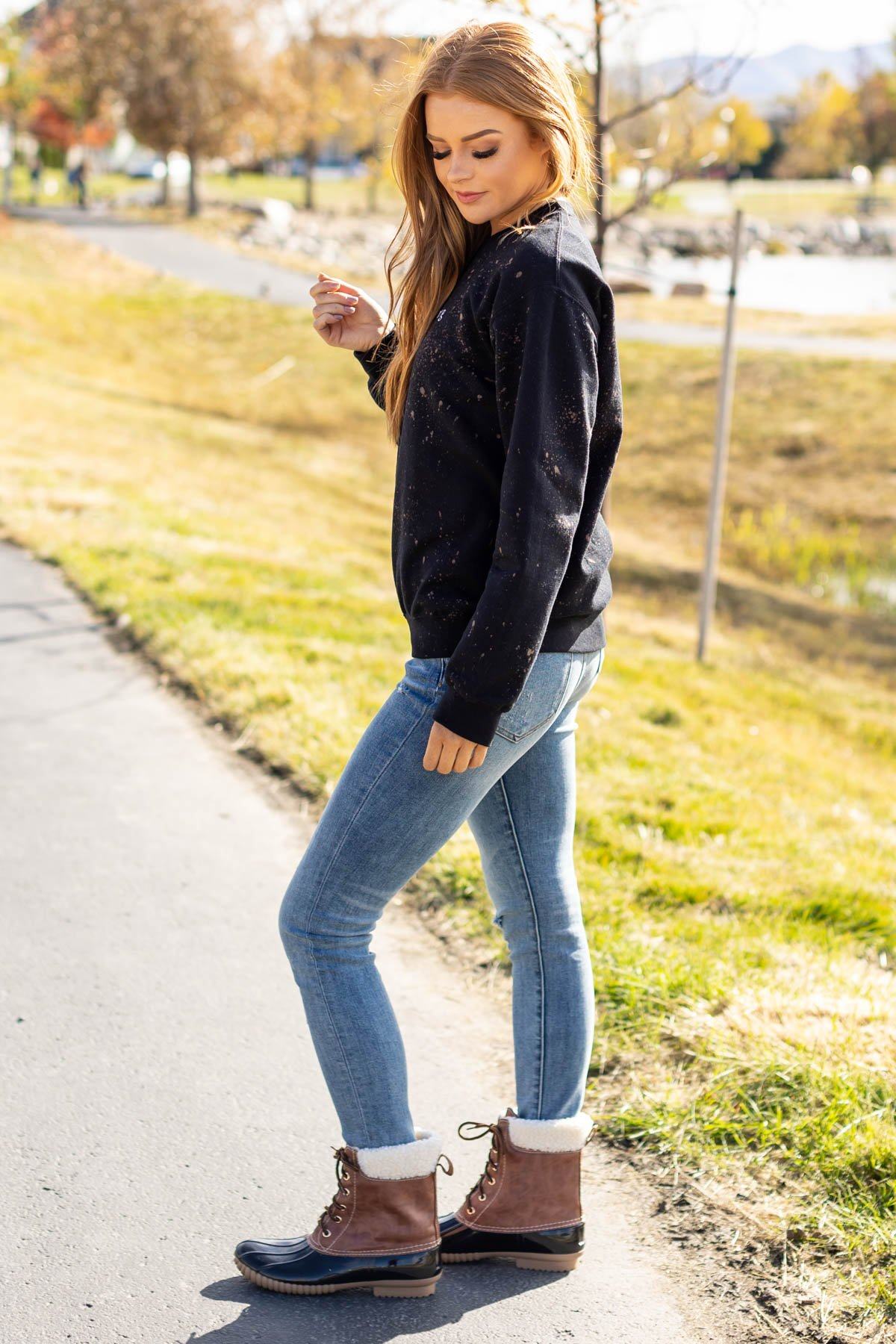 Black Bleached Not A Morning Person Sweatshirt
