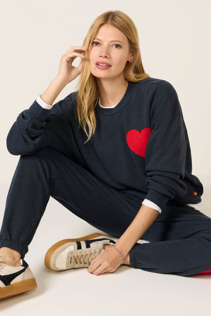 Heart Stitch Crew Sweatshirt