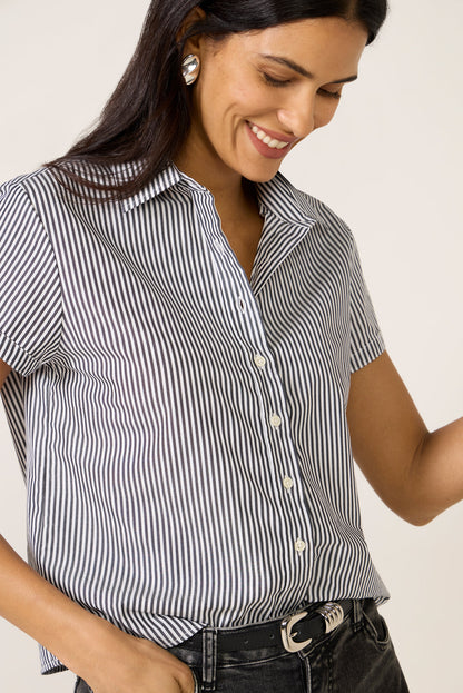 Boxy Crop Short Sleeve Shirt