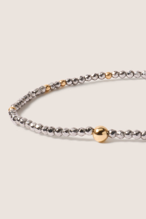 Hope Unwritten Silver Faceted Hematite 2mm Bead Bracelet