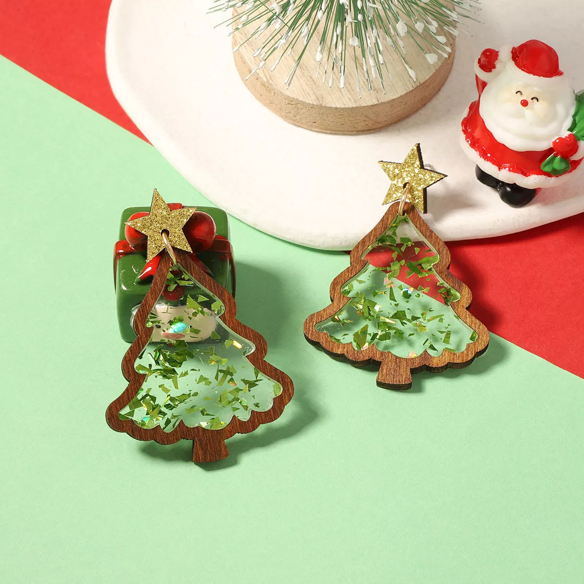Christmas Tree Star Earrings