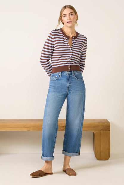 Harlow Striped Button Down Cardigan