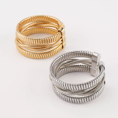 Multi-Layered Open Bracelet