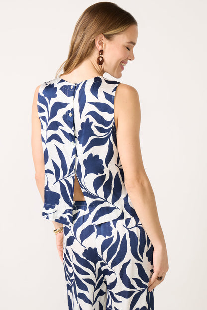 Button Back Satin Tank