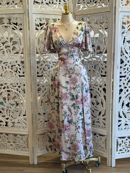 Petal Foral V Dress-No Estira, Not Stretchy