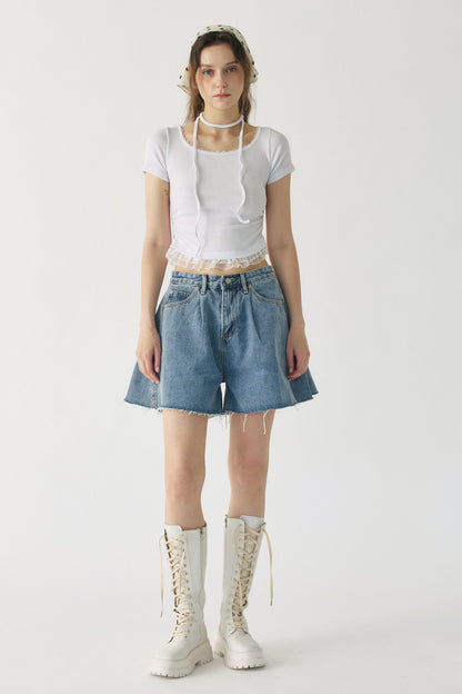Kyla Wide Denim Shorts