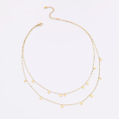 18K Gold-Plated Layered Star Charm Necklace