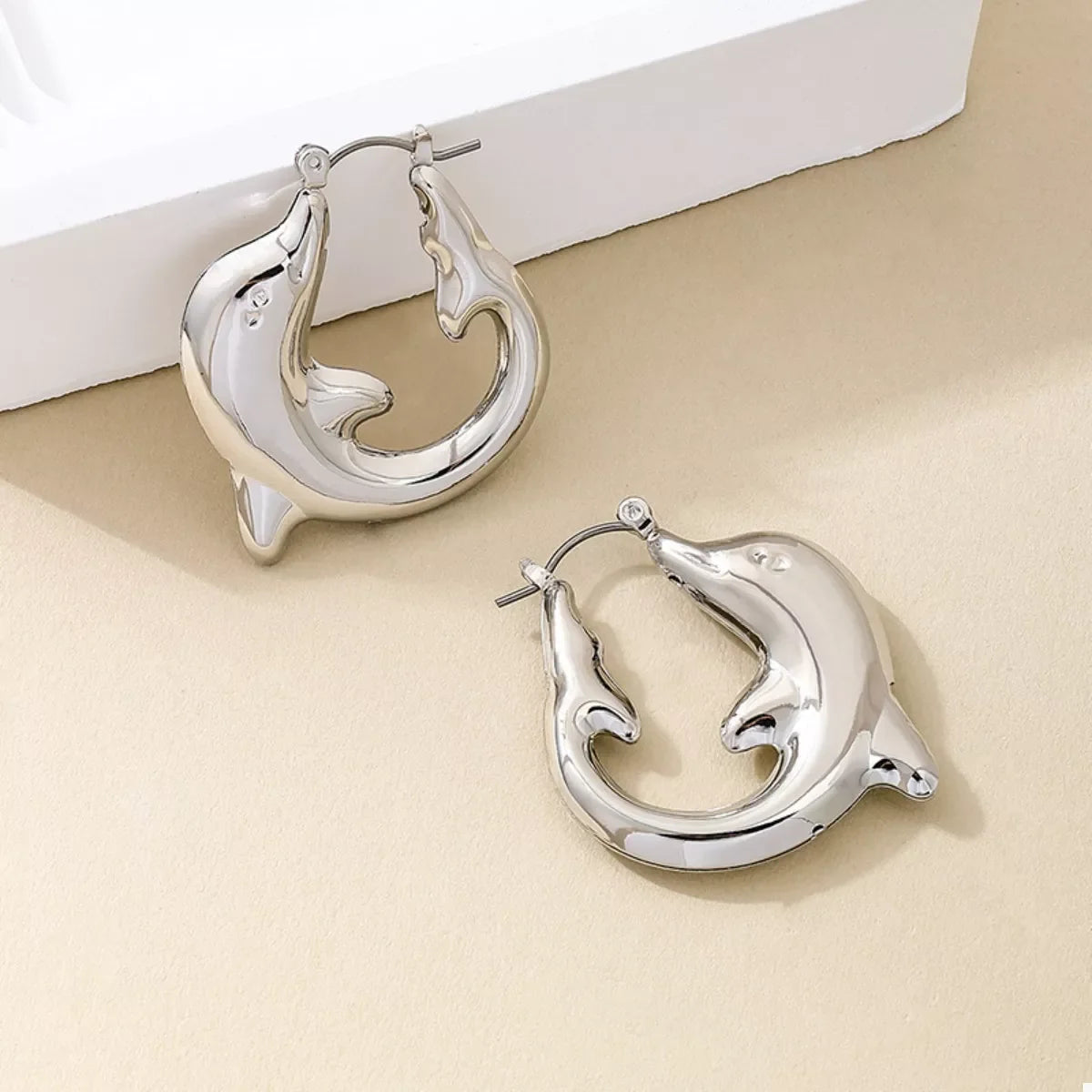 18K Gold-Plated Dolphin Hoop Earrings
