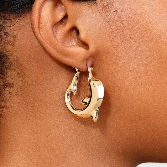 18K Gold-Plated Dolphin Hoop Earrings