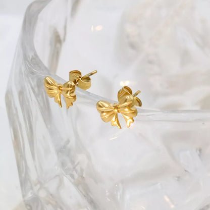 18K Gold-Plated Bow Earrings