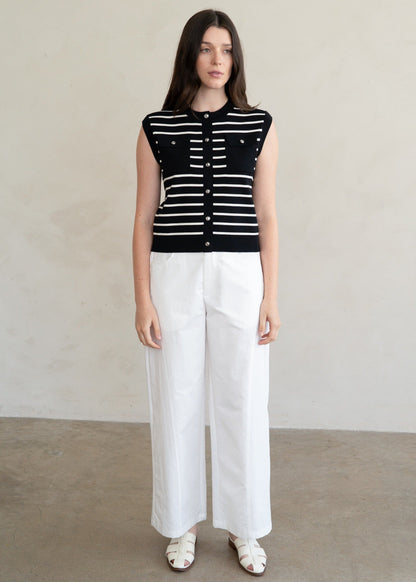 LOURDES STRIPED KNIT TOP