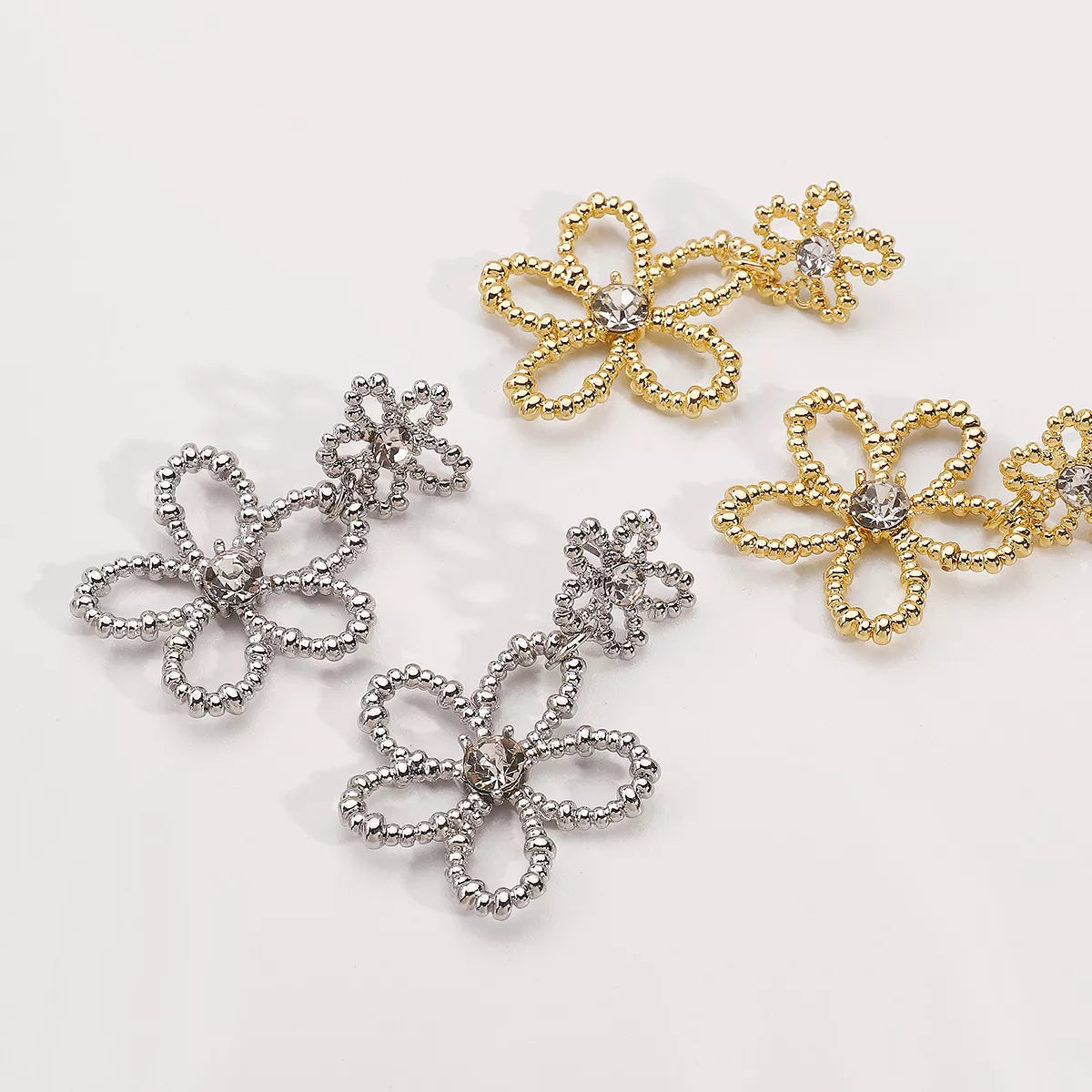 Alloy Floral Drop Earrings