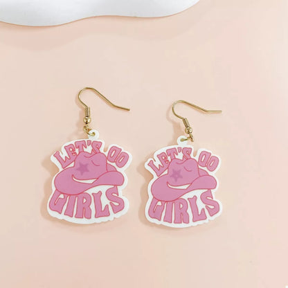 Cowgirl Hat Dangle Earrings