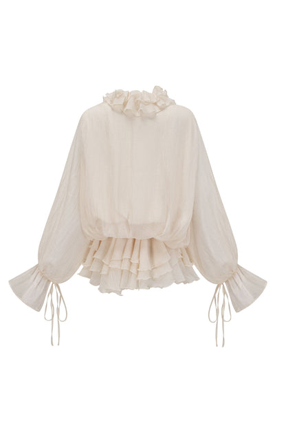 Olive Puff Sleeve Tiered Mini Dress