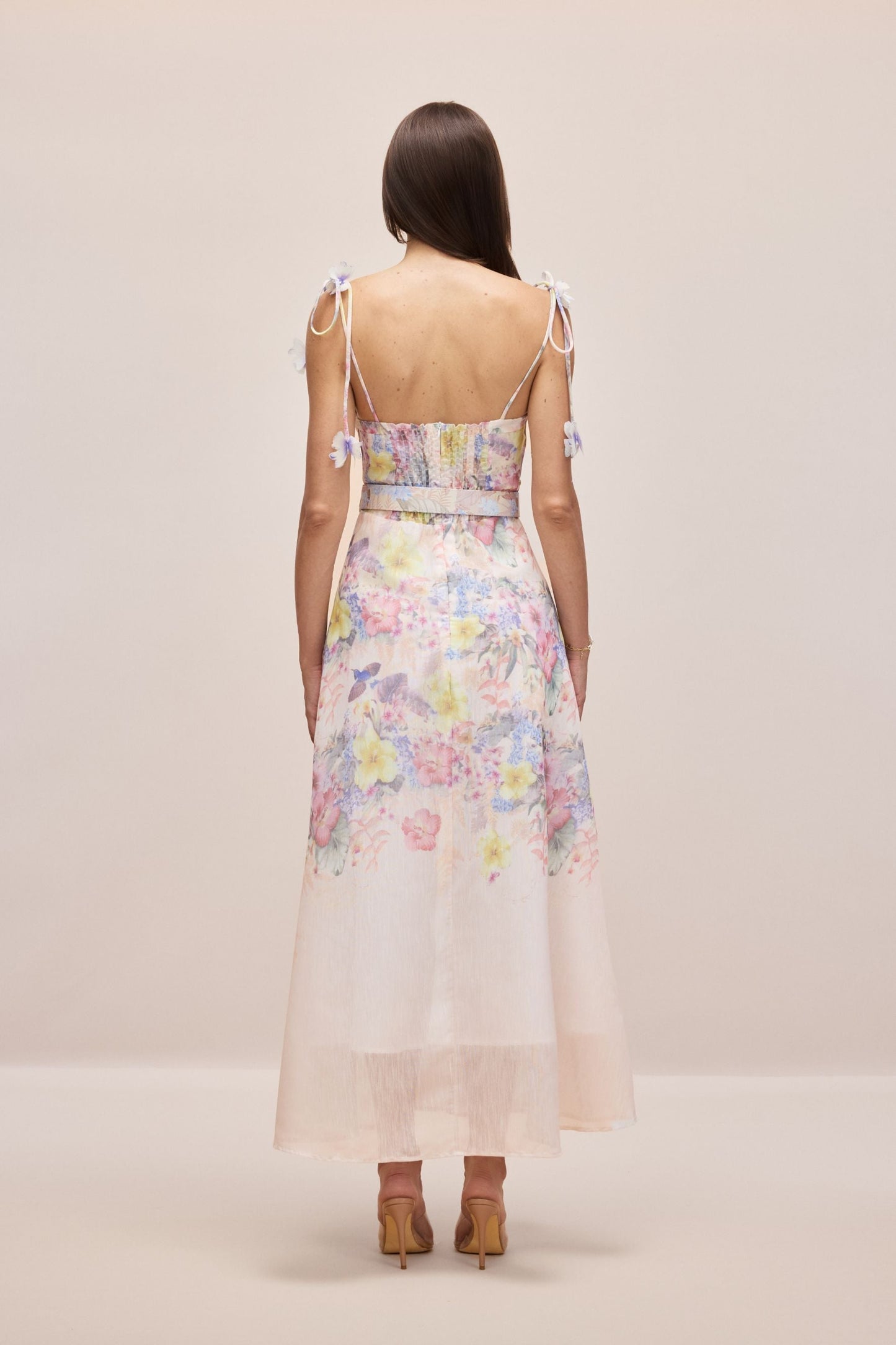 Tasha Floral Strap Corset Maxi Dress
