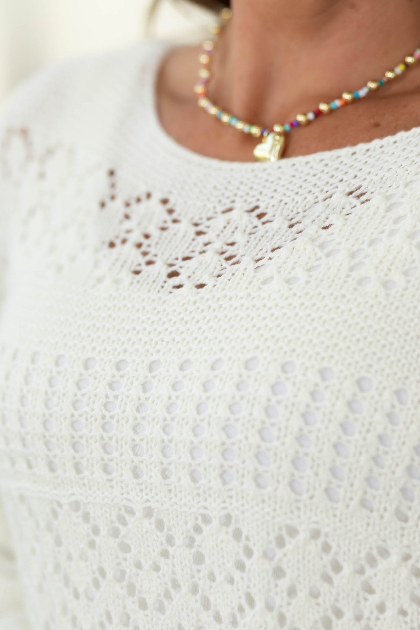 Bohemian Open-Stitch Flare Sleeve Sweater