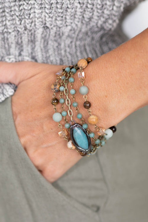 Bronze Amazonite 3 Layered Necklace