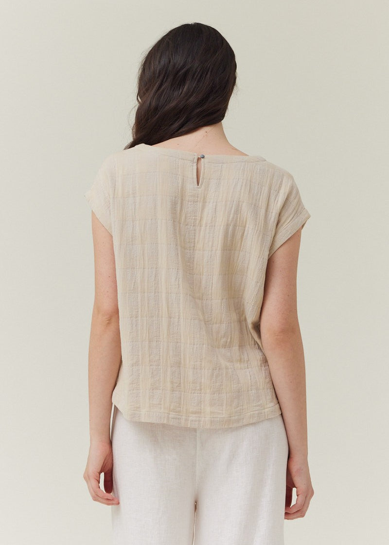 MEGAN GINGHAM GAUZE BLOUSE