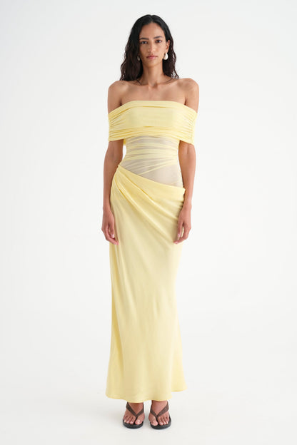 Leona Off Shoulder Sheer Maxi Dress