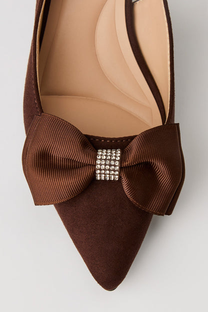 Rhinestone Bow Kitten Heeled Slingback