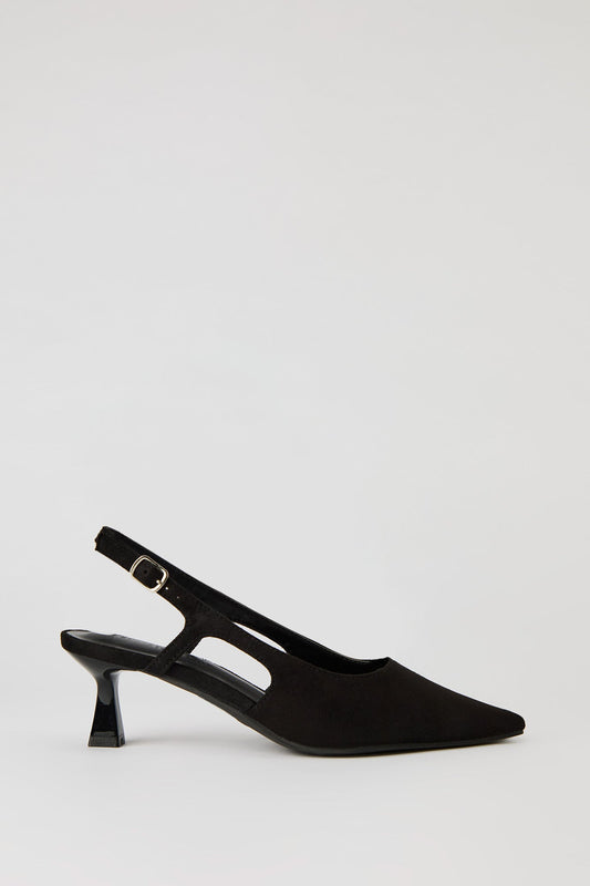 Pointed Toe Kitten Heeled Slingback