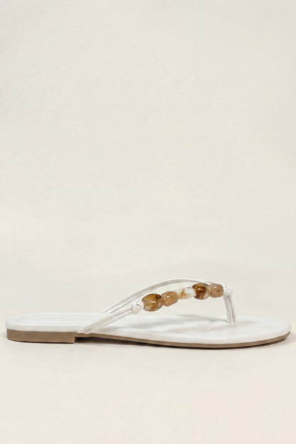 Beaded Thong Flip Flops