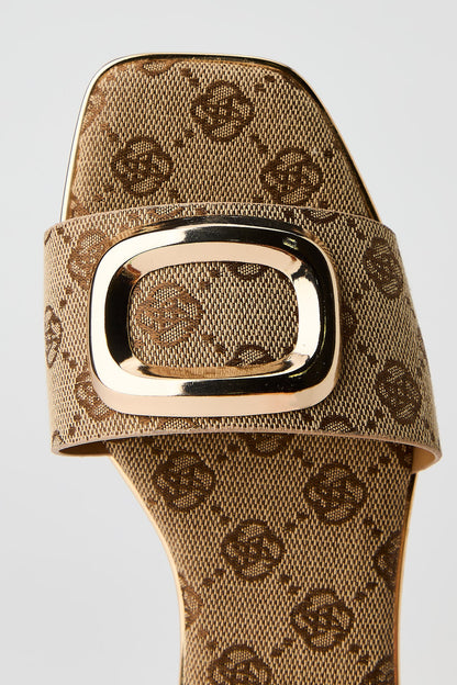Square Metal Buckle Sandal