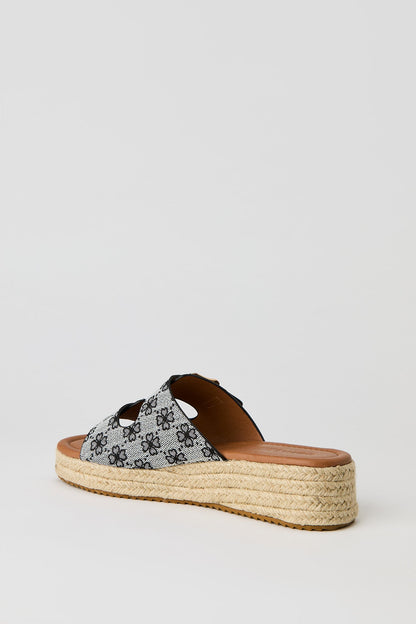 Double Buckle Espadrille Sandal
