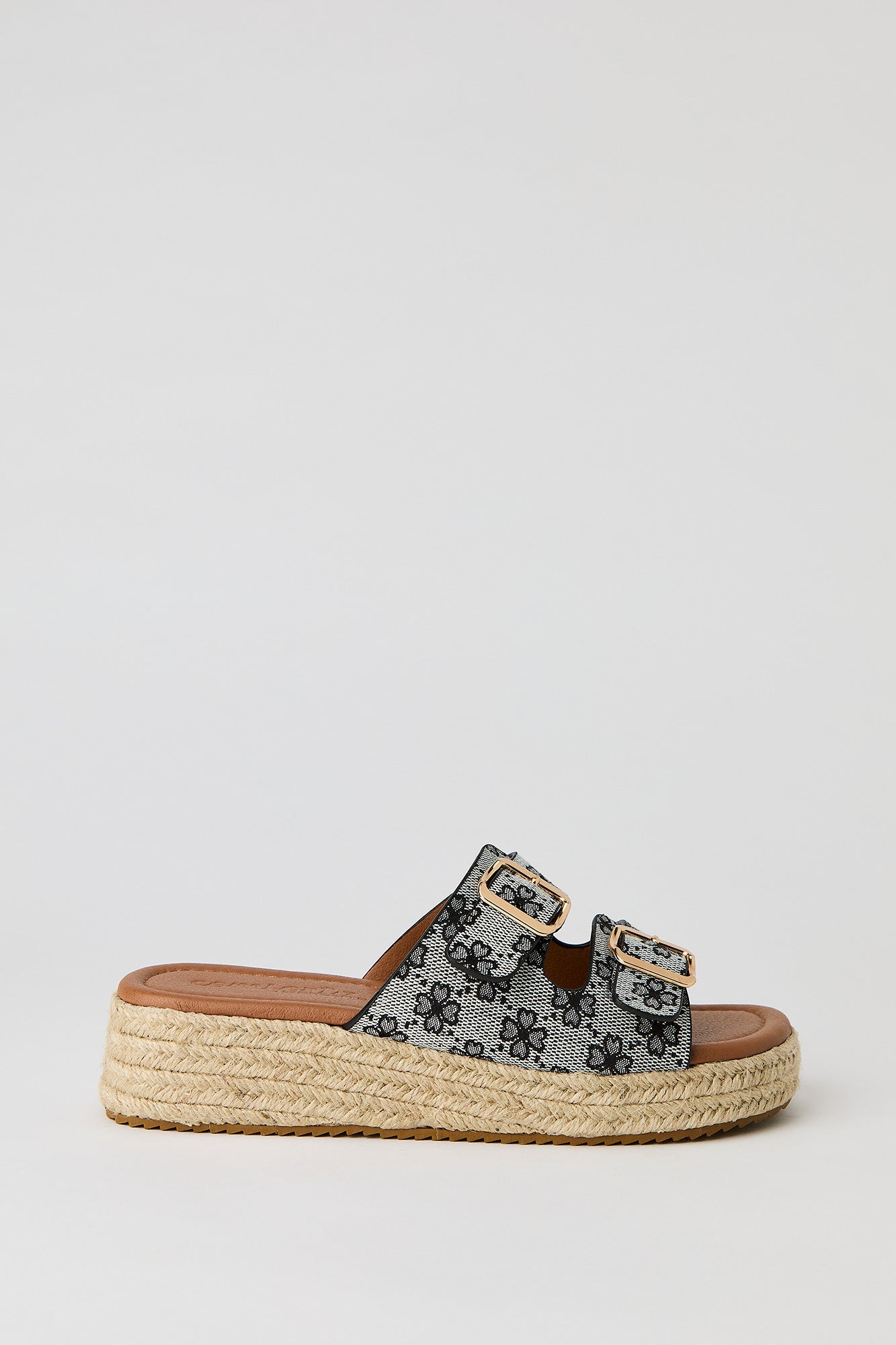 Double Buckle Espadrille Sandal