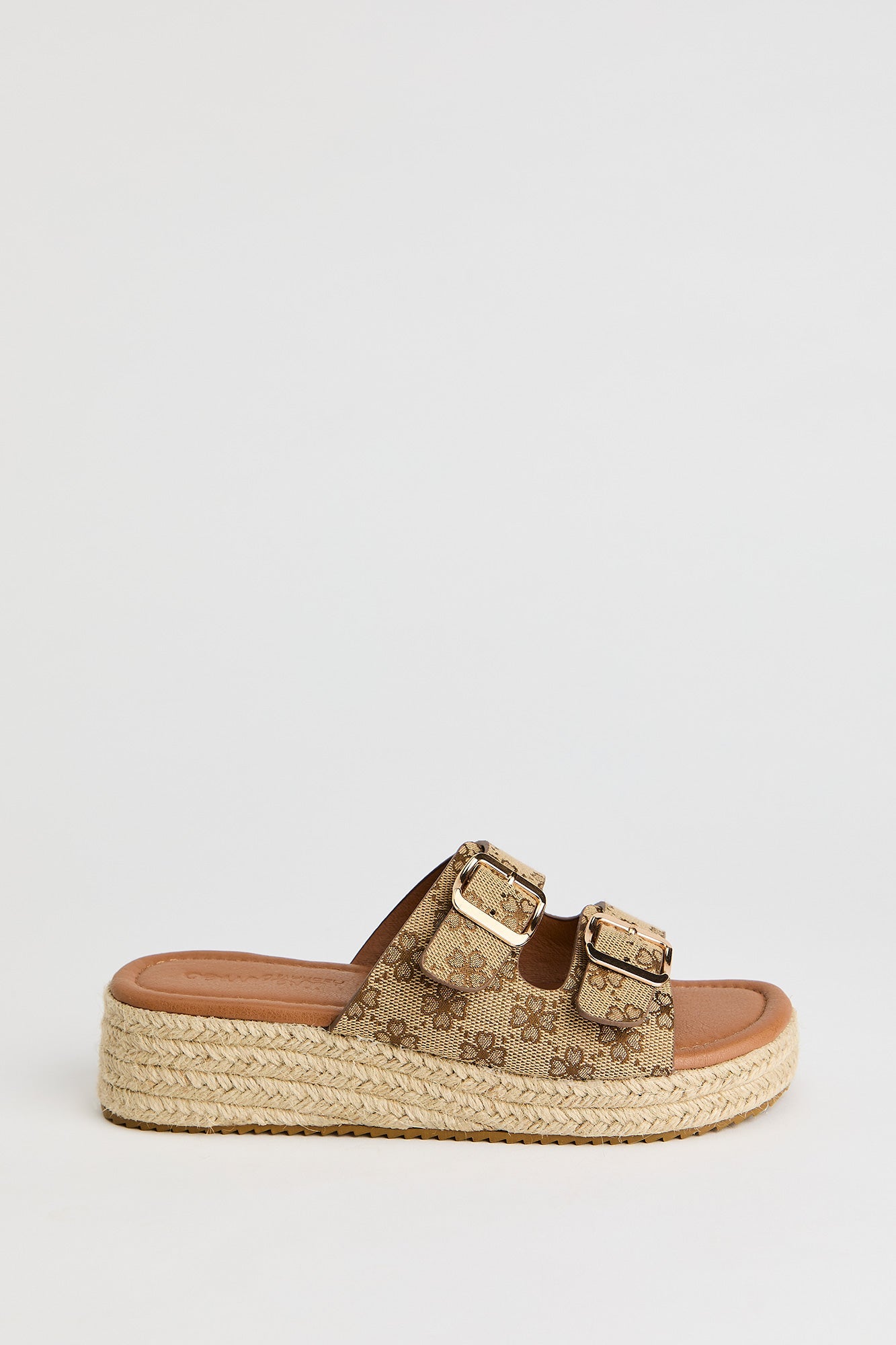Double Buckle Espadrille Sandal