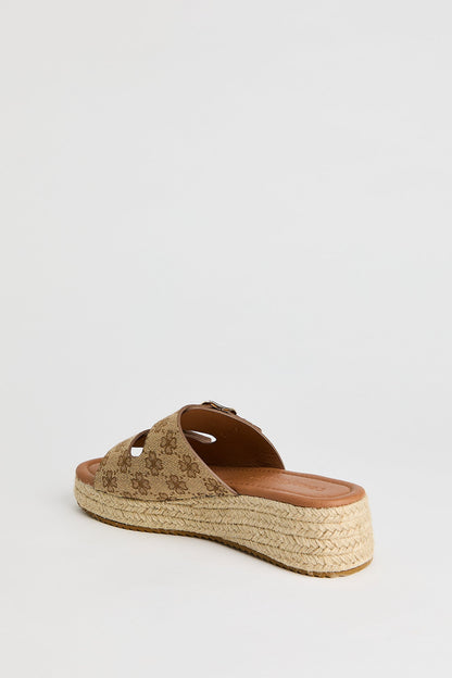 Double Buckle Espadrille Sandal