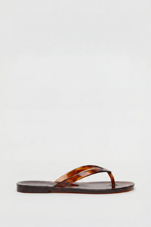 Tortoiseshell Jelly Thong Sandal