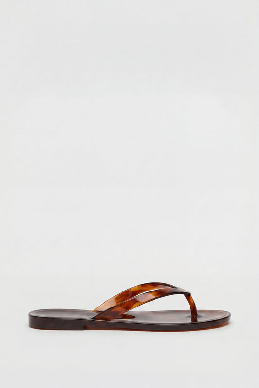 Tortoiseshell Jelly Thong Sandal