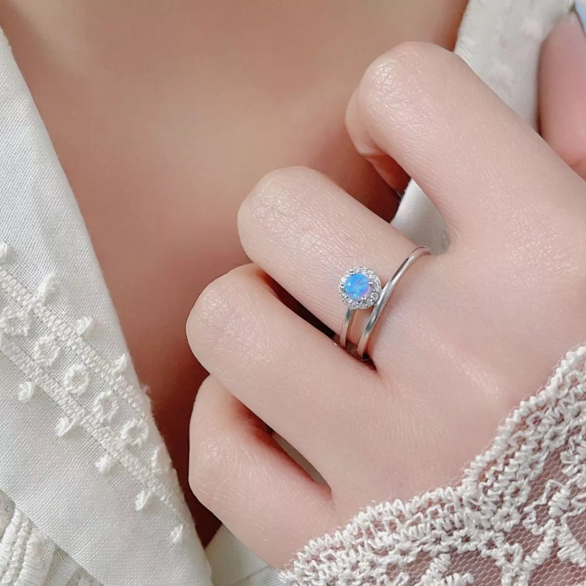 925 Sterling Silver Opal Ring