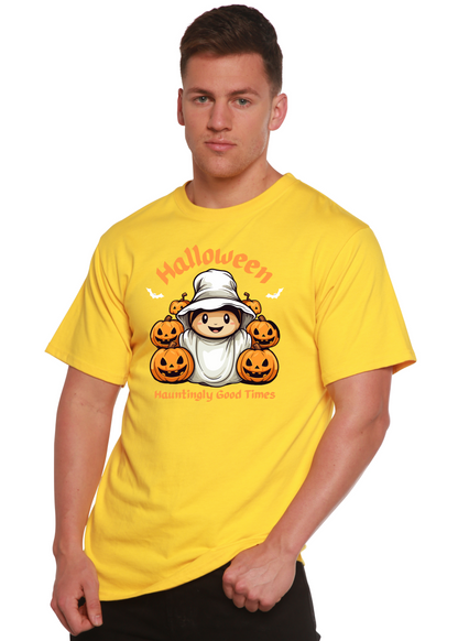 Halloween Hauntingly Good Times Day Men's Bamboo Viscose/Organic Cotton Short Sleeve Graphic T-Shirt