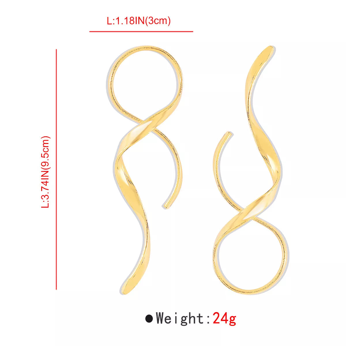 Alloy Spiral Drop Earrings